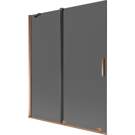 Mexen Velar 2-panel sliding bathtub screen 140 x 150 cm, graphite, rose gold - 896-140-000-41-60