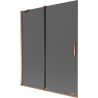 Mexen Velar 2-wing sliding bath screen 140 x 150 cm, graphite, pink gold - 896-140-000-41-60