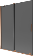 Mexen Velar 2-panel sliding bathtub screen 140 x 150 cm, graphite, rose gold - 896-140-000-41-60