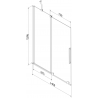 Mexen Velar 2-wing sliding bath screen 140 x 150 cm, graphite, pink gold - 896-140-000-41-60