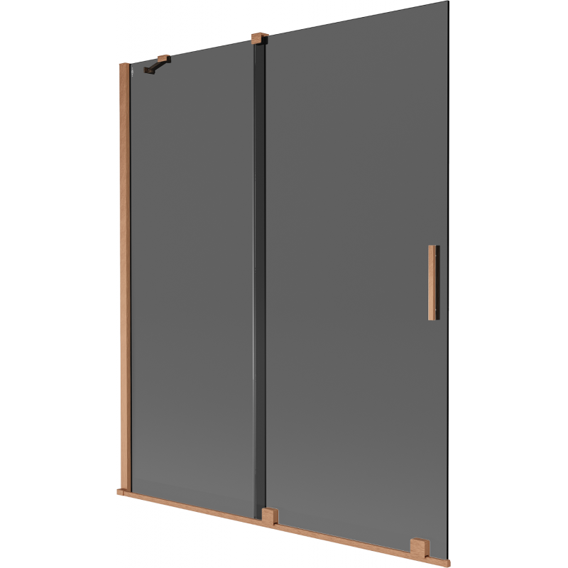 Mexen Velar 2-panel sliding bathtub screen 140 x 150 cm, graphite, brushed copper - 896-140-000-41-65