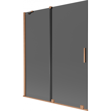 Mexen Velar 2-panel sliding bathtub screen 140 x 150 cm, graphite, brushed copper - 896-140-000-41-65