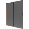 Mexen Velar 2-panel sliding bath screen 140 x 150 cm, graphite, brushed copper - 896-140-000-41-65