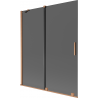 Mexen Velar 2-panel sliding bathtub screen 140 x 150 cm, graphite, brushed copper - 896-140-000-41-65