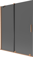 Mexen Velar 2-panel sliding bath screen 140 x 150 cm, graphite, brushed copper - 896-140-000-41-65