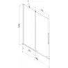 Mexen Velar 2-panel sliding bath screen 140 x 150 cm, graphite, brushed copper - 896-140-000-41-65