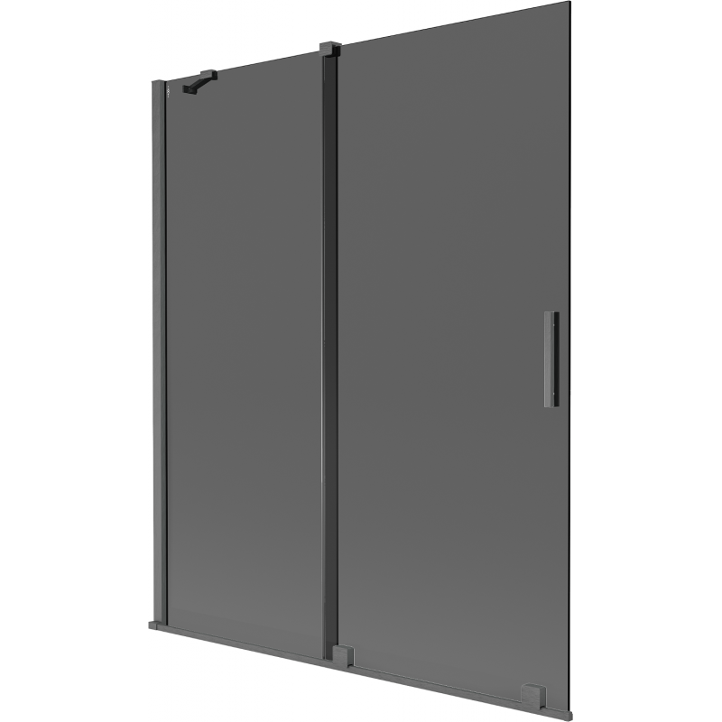 Mexen Velar 2-panel sliding bathtub screen 140 x 150 cm, graphite, brushed gun gray - 896-140-000-41-66