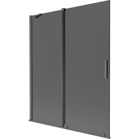 Mexen Velar 2-panel sliding bathtub screen 140 x 150 cm, graphite, brushed gun gray - 896-140-000-41-66