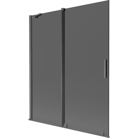 Mexen Velar 2-panel sliding shower screen 140 x 150 cm, graphite, brushed gun gray - 896-140-000-41-66