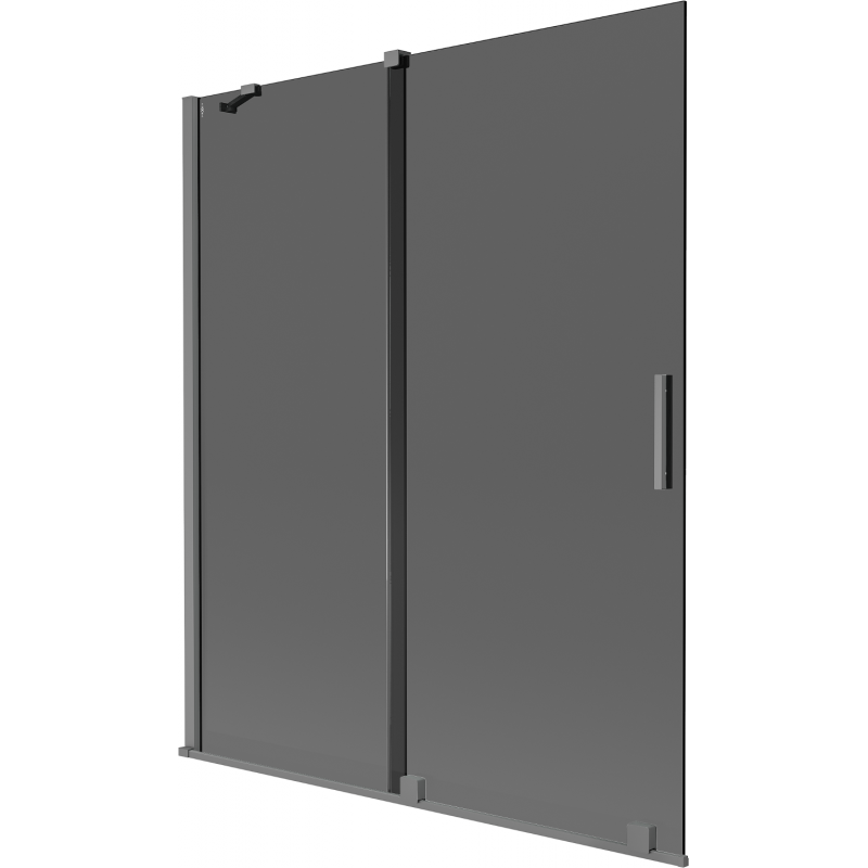 Mexen Velar 2-panel sliding bath screen 140 x 150 cm, graphite, gun metal - 896-140-000-41-95