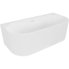 Mexen Sella freestanding back-to-wall ribbed bath 150 x 75 cm, white gloss, white overflow - 52711507500-20