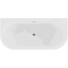 Mexen Sella freestanding back-to-wall ribbed bathtub 150 x 75 cm, white gloss, gold overflow - 52711507500-50