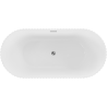 Mexen Paola freestanding fluted bathtub 150 x 75 cm, white gloss, chrome overflow - 52721507500-01