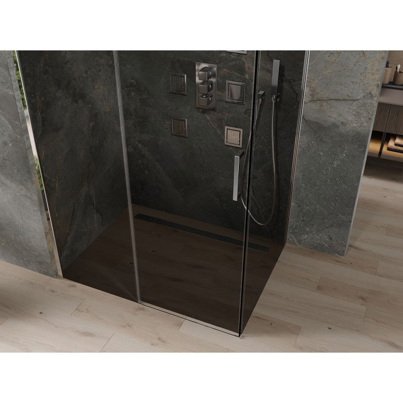 Mexen Omega sliding shower cabin 110 x 90 cm, graphite, chrome - 825-110-090-01-40