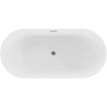 Mexen Paola freestanding ribbed bathtub 150 x 75 cm, white gloss, gold overflow - 52721507500-50