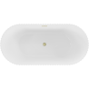Mexen Paola freestanding fluted bath 150 x 75 cm, white gloss, brushed gold overflow - 52721507500-55