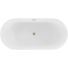 Mexen Paola freestanding ribbed bath 150 x 75 cm, white gloss, brushed copper overflow - 52721507500-65