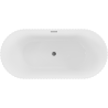 Mexen Paola freestanding fluted bathtub 150 x 75 cm, white gloss, gun gray brushed overflow - 52721507500-66