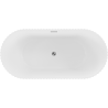 Mexen Paola freestanding fluted bathtub 150 x 75 cm, white matte, chrome overflow - 52721507501-01
