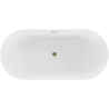 Mexen Paola freestanding fluted bathtub 150 x 75 cm, matte white, gold overflow - 52721507501-50