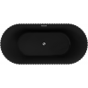 Mexen Paola freestanding fluted bathtub 150 x 75 cm, black matte, chrome overflow - 52721507571-01