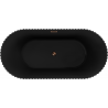 Mexen Paola freestanding ribbed bathtub 150 x 75 cm, black matte, overflow rose gold - 52721507571-60