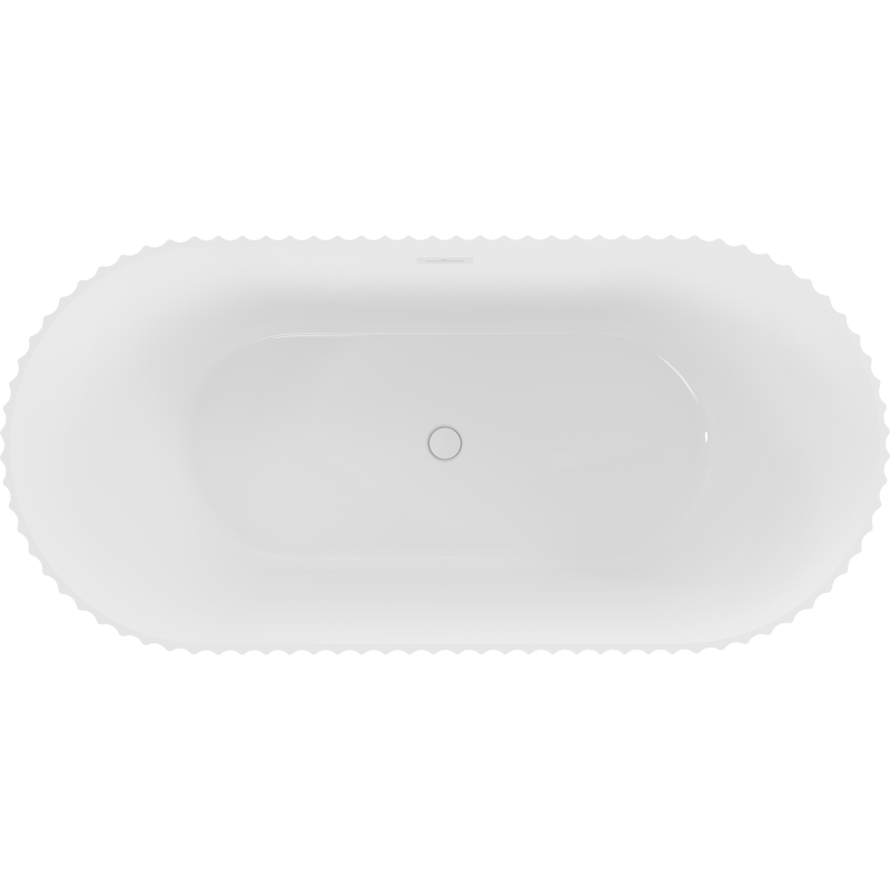 Mexen Paola freestanding fluted bath 170 x 80 cm, white gloss, white overflow - 52721708000-20