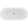 Mexen Paola freestanding fluted bath 170 x 80 cm, white gloss, overflow rose gold - 52721708000-60