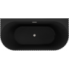 Mexen Sella freestanding wall-adjacent ribbed bathtub 150 x 75 cm, matte black, brushed nickel overflow - 52711507571-97