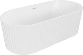 Mexen Paola freestanding fluted bathtub 170 x 80 cm, white matte, white overflow - 52721708001-20