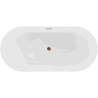 Mexen Paola freestanding fluted bath 170 x 80 cm, white matte, overflow rose gold - 52721708001-60