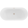 Mexen Paola freestanding fluted bathtub 170 x 80 cm, white matte, brushed copper overflow - 52721708001-65