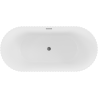 Mexen Paola freestanding grooved bathtub 170 x 80 cm, matte white, brushed gun gray overflow - 52721708001-66