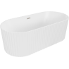 Mexen Paola freestanding ribbed bathtub 170 x 80 cm, white matte, brushed nickel overflow - 52721708001-97