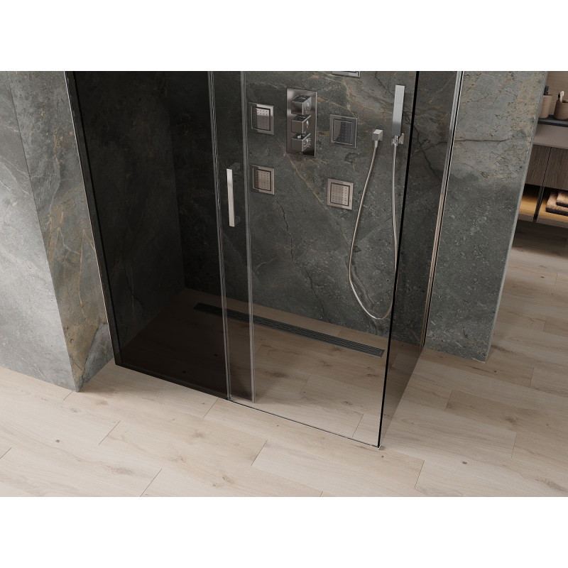 Mexen Omega sliding shower enclosure 130 x 70 cm, graphite, chrome - 825-130-070-01-40
