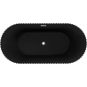 Mexen Paola freestanding fluted bathtub 170 x 80 cm, black matte, white overflow - 52721708071-20