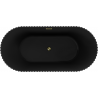 Mexen Paola freestanding fluted bathtub 170 x 80 cm, black matt, gold overflow - 52721708071-50