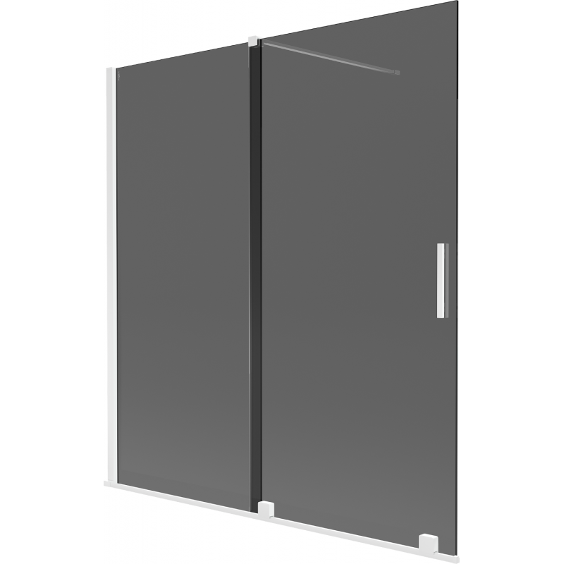 Mexen Velar 2-wing sliding bath screen 150 x 150 cm, graphite, white - 896-150-000-41-20