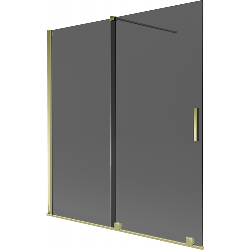 Mexen Velar Two-Panel Sliding Shower Screen 150 x 150 cm, Graphite, Gold - 896-150-000-41-50