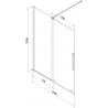 Mexen Velar 2-wing sliding bath screen 150 x 150 cm, graphite, gold - 896-150-000-41-50