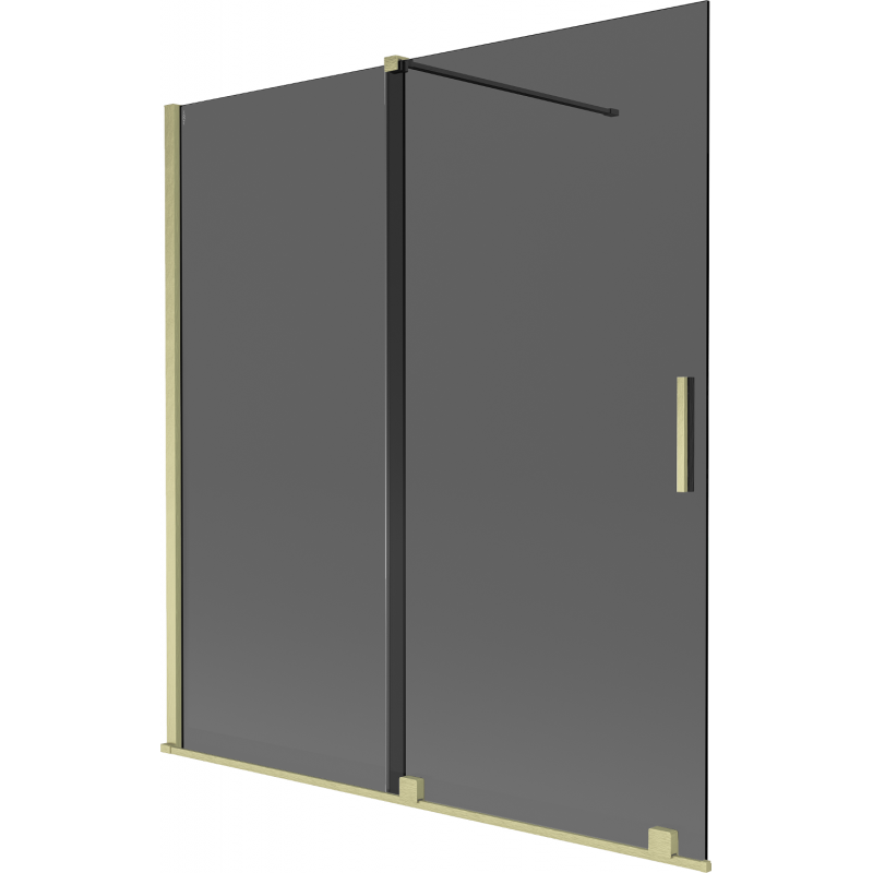 Mexen Velar 2-panel sliding bathtub screen 150 x 150 cm, graphite, brushed gold - 896-150-000-41-55