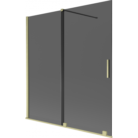 Mexen Velar 2-panel sliding bathtub screen 150 x 150 cm, graphite, brushed gold - 896-150-000-41-55