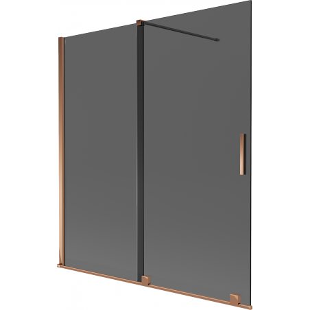 Mexen Velar 2-panel Sliding Shower Screen 150 x 150 cm, Graphite, Rose Gold - 896-150-000-41-60