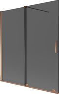 Mexen Velar 2-panel sliding bath shower screen 150 x 150 cm, graphite, rose gold - 896-150-000-41-60