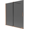 Mexen Velar 2-panel sliding bath screen 150 x 150 cm, graphite, brushed copper - 896-150-000-41-65