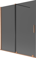 Mexen Velar 2-panel sliding bathtub screen 150 x 150 cm, graphite, brushed copper - 896-150-000-41-65