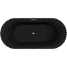 Mexen Paola freestanding fluted bathtub 170 x 80 cm, matte black, brushed copper overflow - 52721708071-65