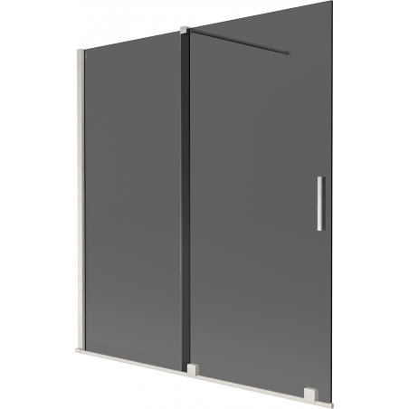 Mexen Velar 2-panel sliding bath screen 150 x 150 cm, graphite, brushed nickel - 896-150-000-41-97