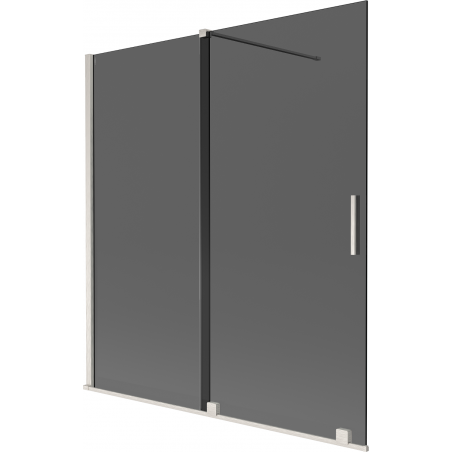 Mexen Velar 2-wing sliding bath screen 150 x 150 cm, graphite, brushed nickel - 896-150-000-41-97