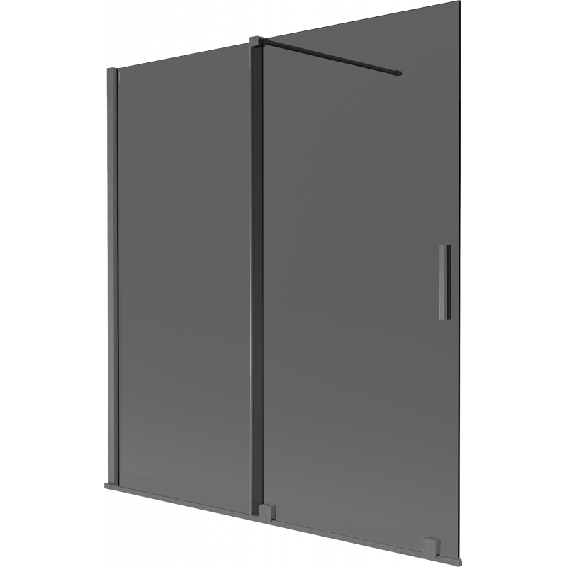 Mexen Velar 2-panel sliding shower screen 150 x 150 cm, graphite, brushed gun gray - 896-150-000-41-66
